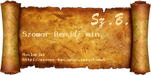 Szomor Benjámin névjegykártya