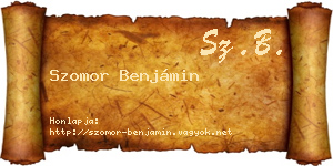 Szomor Benjámin névjegykártya